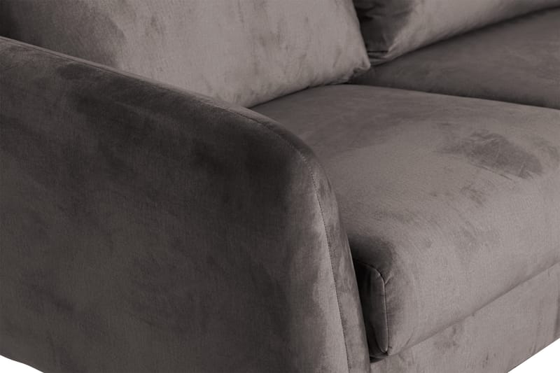 Trend 5-sits Högervänd L-formad Hörnsoffa med Divan i Sammet - Mörkgrå - Möbler - Soffa - Hörnsoffa - Hörnsoffa med divan