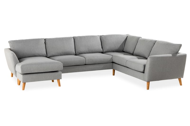 Trend 5-sits Vänstervänd U-formad Hörnsoffa med divan i Tyg - Grå - Möbler - Soffa - Divansoffor & schäslongsoffa