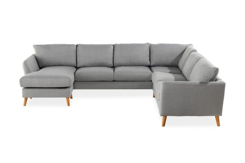 Trend 5-sits Vänstervänd U-formad Hörnsoffa med divan i Tyg, Grå