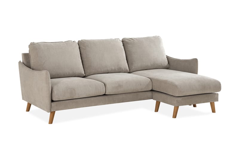 Trend Lyx 3-sits Divansoffa Höger - Beige/Ek - Divansoffor & schäslongsoffa - 4 sits soffa med divan