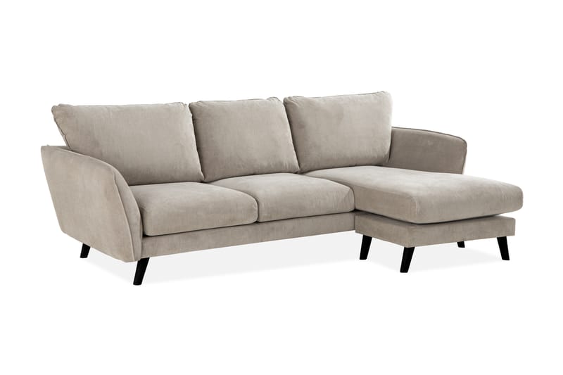 Trend Lyx 3-sits Divansoffa Höger - Beige/Svart - Divansoffor & schäslongsoffa - 4 sits soffa med divan