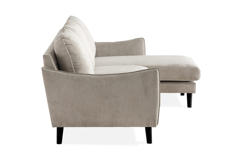 Trend Lyx 3-sits Divansoffa Höger - Beige/Svart - Divansoffor & schäslongsoffa - 4 sits soffa med divan