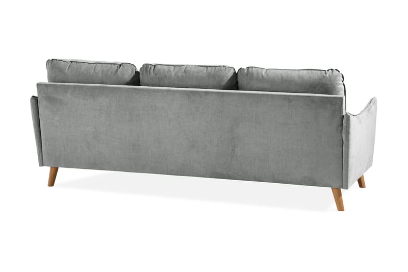 Trend Lyx 3-sits Divansoffa Höger - Grå/Ek - Divansoffor & schäslongsoffa - 4 sits soffa med divan
