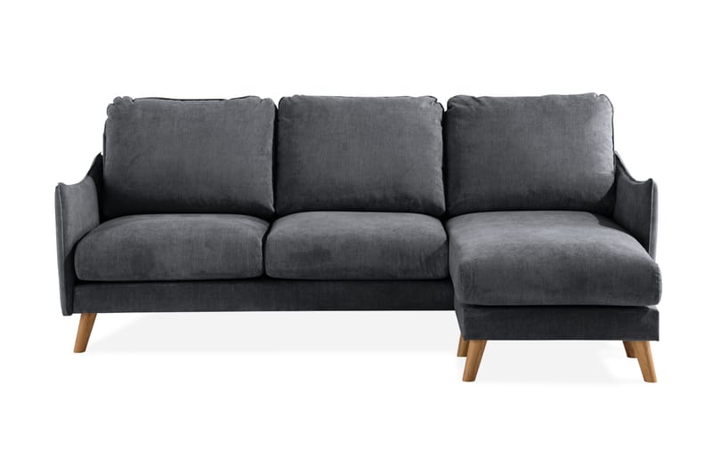 Trend Lyx 3-sits Divansoffa Höger - Mörkgrå/Ek - Divansoffor & schäslongsoffa - 4 sits soffa med divan