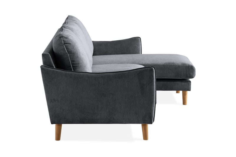 Trend Lyx 3-sits Divansoffa Höger - Mörkgrå/Ek - Divansoffor & schäslongsoffa - 4 sits soffa med divan