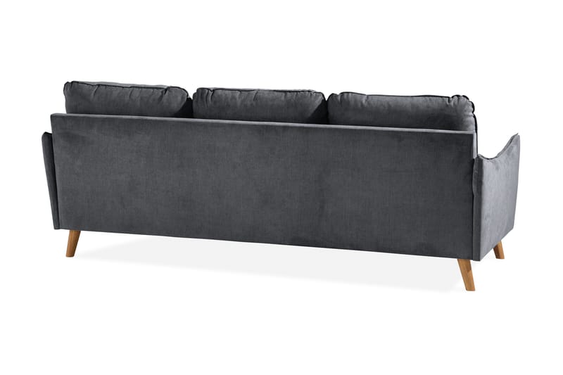 Trend Lyx 3-sits Divansoffa Höger - Mörkgrå/Ek - Möbler - Soffa - Divansoffor & schäslongsoffa - 4 sits soffa med divan