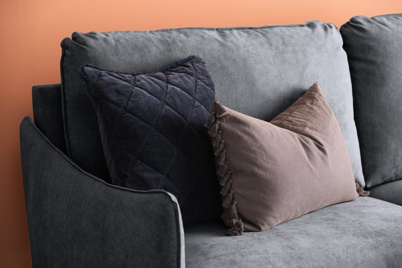 Trend Lyx 3-sits Divansoffa Höger - Mörkgrå/Ek - Möbler - Soffa - Divansoffor & schäslongsoffa - 4 sits soffa med divan