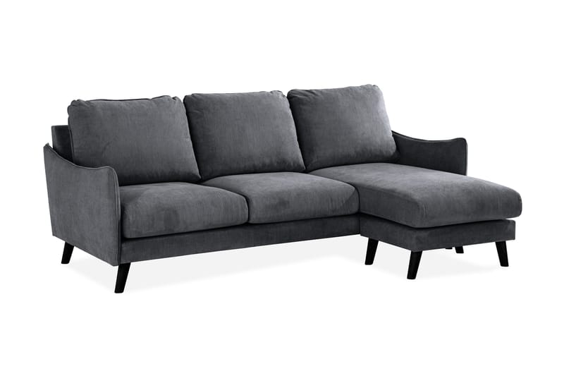 Trend Lyx 3-sits Divansoffa Höger - Mörkgrå/Svart - Möbler - Soffa - Divansoffor & schäslongsoffa - 4 sits soffa med divan