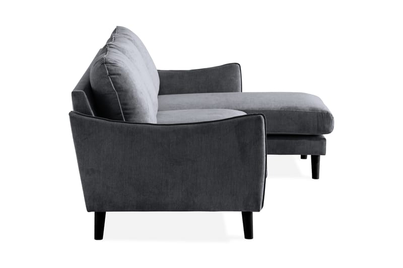 Trend Lyx 3-sits Divansoffa Höger - Mörkgrå/Svart - Möbler - Soffa - Divansoffor & schäslongsoffa - 4 sits soffa med divan