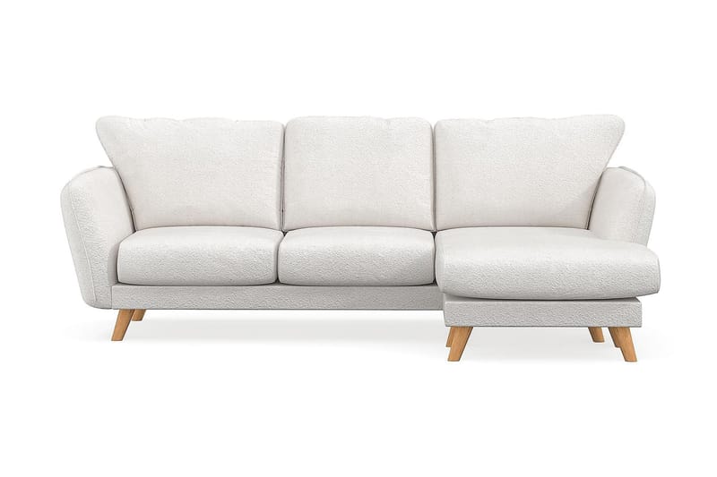 Trend Lyx 3-sits Divansoffa Höger - Vit|Bouclé - Divansoffor & schäslongsoffa - 4 sits soffa med divan