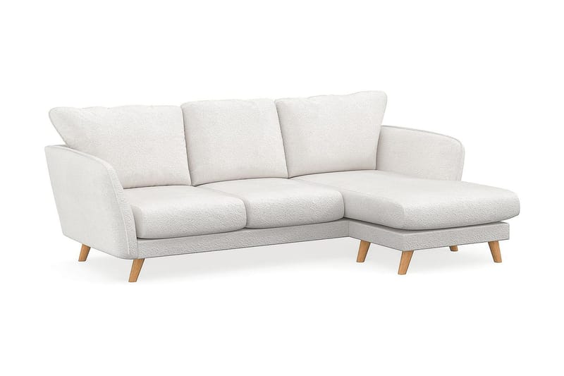 Trend Lyx 3-sits Divansoffa Höger - Vit|Bouclé - Möbler - Soffa - Divansoffor & schäslongsoffa - 4 sits soffa med divan