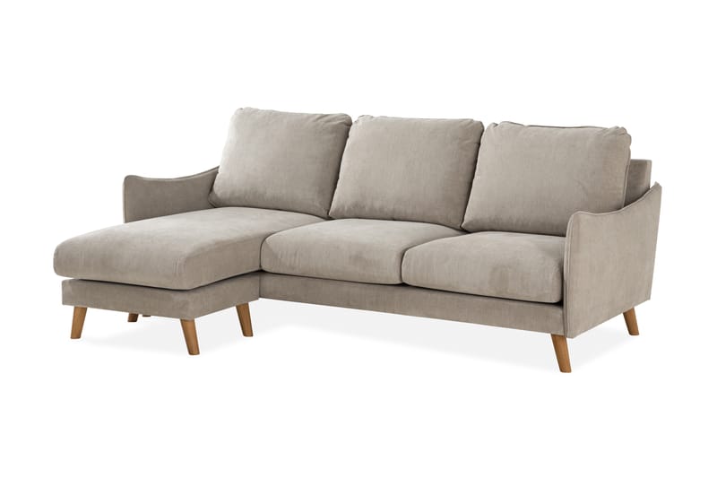 Trend Lyx 3-sits Divansoffa Vänster - Beige/Ek - Divansoffor & schäslongsoffa - 4 sits soffa med divan