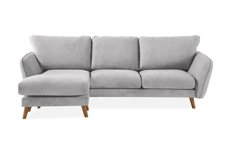 Trend Lyx 3-sits Divansoffa Vänster - Ljusgrå/Ek - Divansoffor & schäslongsoffa - 4 sits soffa med divan