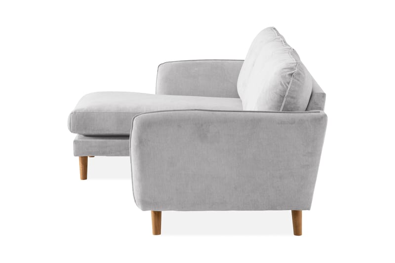 Trend Lyx 3-sits Divansoffa Vänster - Ljusgrå/Ek - Divansoffor & schäslongsoffa - 4 sits soffa med divan