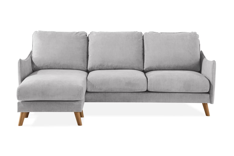 Trend Lyx 3-sits Divansoffa Vänster - Ljusgrå/Ek - Divansoffor & schäslongsoffa - 4 sits soffa med divan