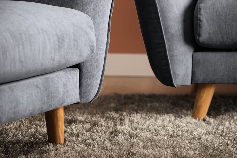 Trend Lyx 3-sits Divansoffa Vänster - Mörkgrå/Ek - Möbler - Soffa - Divansoffor & schäslongsoffa