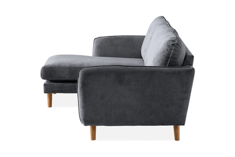 Trend Lyx 3-sits Divansoffa Vänster - Mörkgrå/Ek - Möbler - Soffa - Divansoffor & schäslongsoffa