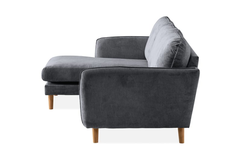 Trend Lyx 3-sits Divansoffa Vänster - Mörkgrå/Ek - Divansoffor & schäslongsoffa - 4 sits soffa med divan