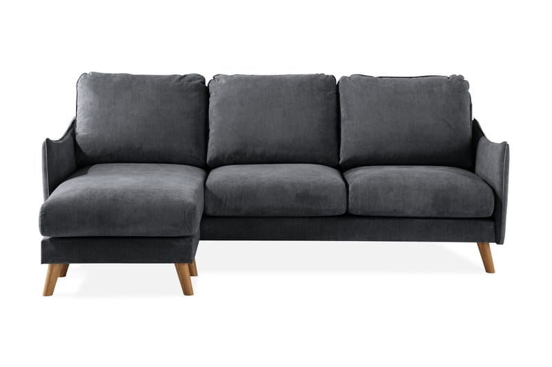 Trend Lyx 3-sits Divansoffa Vänster - Mörkgrå/Ek - Divansoffor & schäslongsoffa - 4 sits soffa med divan