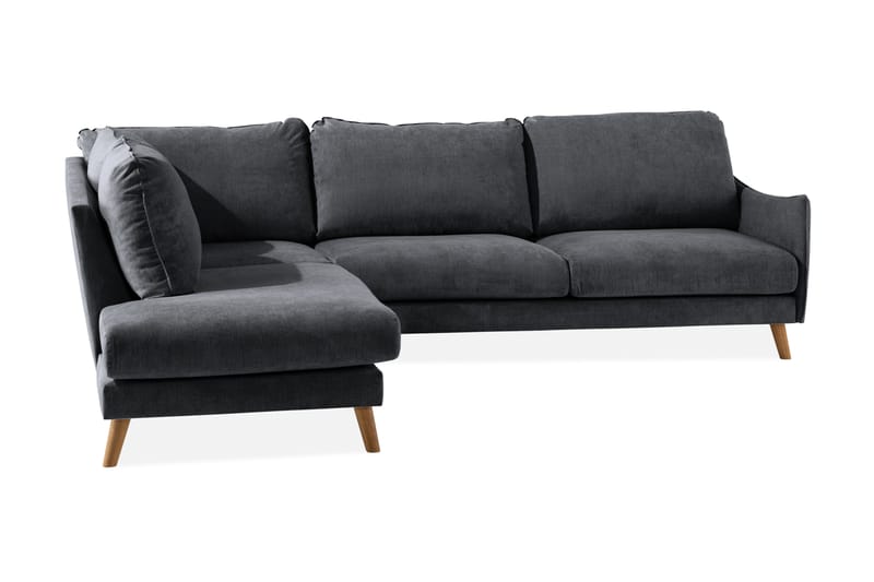 Trend Lyx 3-sits Divansoffa Vänster - Mörkgrå/Ek - Divansoffor & schäslongsoffa - 4 sits soffa med divan