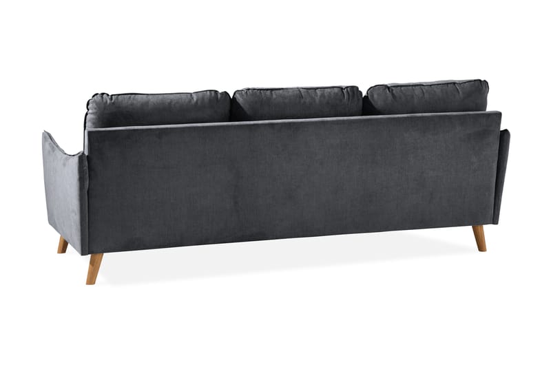 Trend Lyx 3-sits Divansoffa Vänster - Mörkgrå/Ek - Divansoffor & schäslongsoffa - 4 sits soffa med divan
