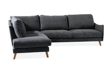 Trend Lyx 3-sits Divansoffa Vänster - Mörkgrå/Ek - Möbler - Soffa - Divansoffor & schäslongsoffa