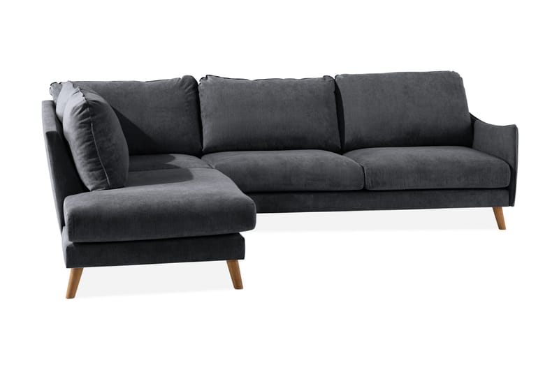 Trend Lyx 3-sits Divansoffa Vänster - Mörkgrå/Ek - Möbler - Soffa - Divansoffor & schäslongsoffa - 4 sits soffa med divan