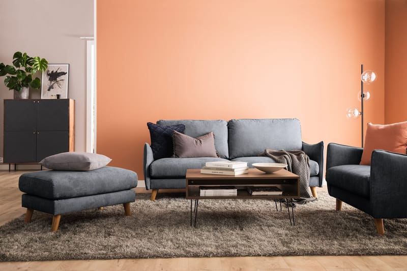 Trend Lyx 3-sits Divansoffa Vänster - Mörkgrå/Ek - Möbler - Soffa - Divansoffor & schäslongsoffa - 4 sits soffa med divan