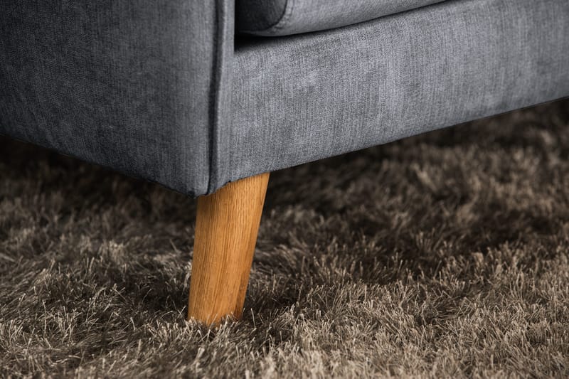 Trend Lyx 3-sits Divansoffa Vänster - Mörkgrå/Ek - Möbler - Soffa - Divansoffor & schäslongsoffa - 4 sits soffa med divan