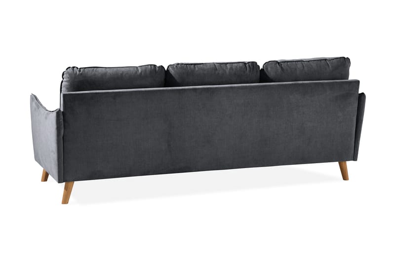 Trend Lyx 3-sits Divansoffa Vänster - Mörkgrå/Ek - Möbler - Soffa - Divansoffor & schäslongsoffa - 4 sits soffa med divan