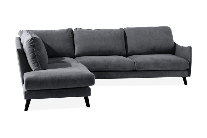 Trend Lyx 3-sits Divansoffa Vänster - Mörkgrå/Svart - Möbler - Soffa - Divansoffor & schäslongsoffa