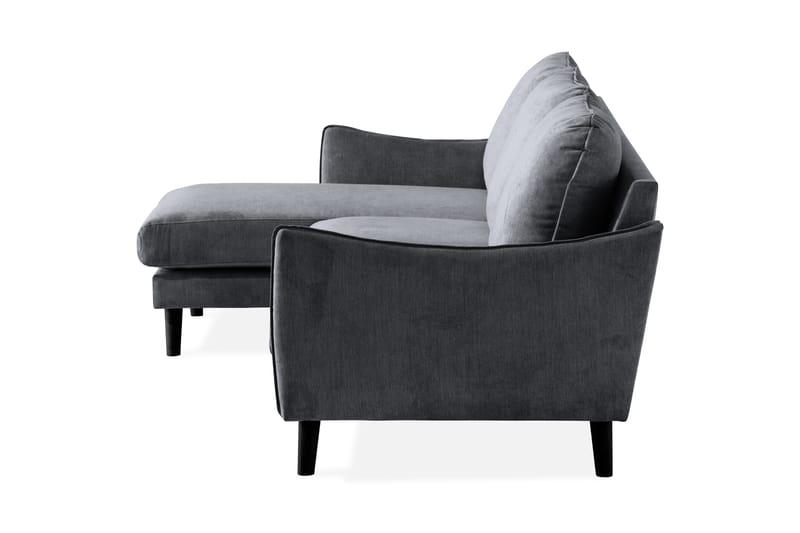 Trend Lyx 3-sits Divansoffa Vänster - Mörkgrå/Svart - Möbler - Soffa - Divansoffor & schäslongsoffa