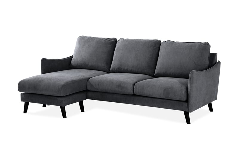 Trend Lyx 3-sits Divansoffa Vänster - Mörkgrå/Svart - Möbler - Soffa - Divansoffor & schäslongsoffa