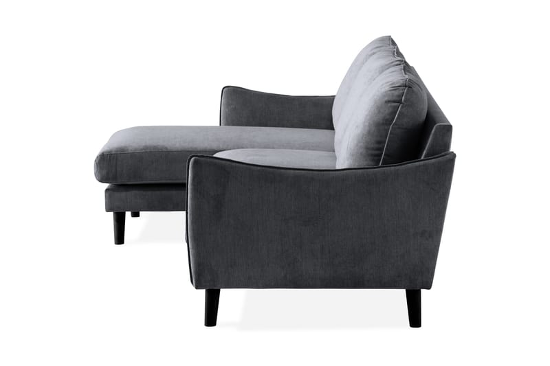Trend Lyx 3-sits Divansoffa Vänster - Mörkgrå/Svart - Möbler - Soffa - Divansoffor & schäslongsoffa - 4 sits soffa med divan