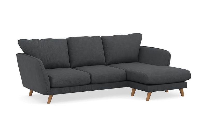 Trend Lyx 3-sits Högervänd L-formad Divansoffa i Manchester - Mörkgrå - Möbler - Soffa - Divansoffor & schäslongsoffa - 4 sits soffa med divan