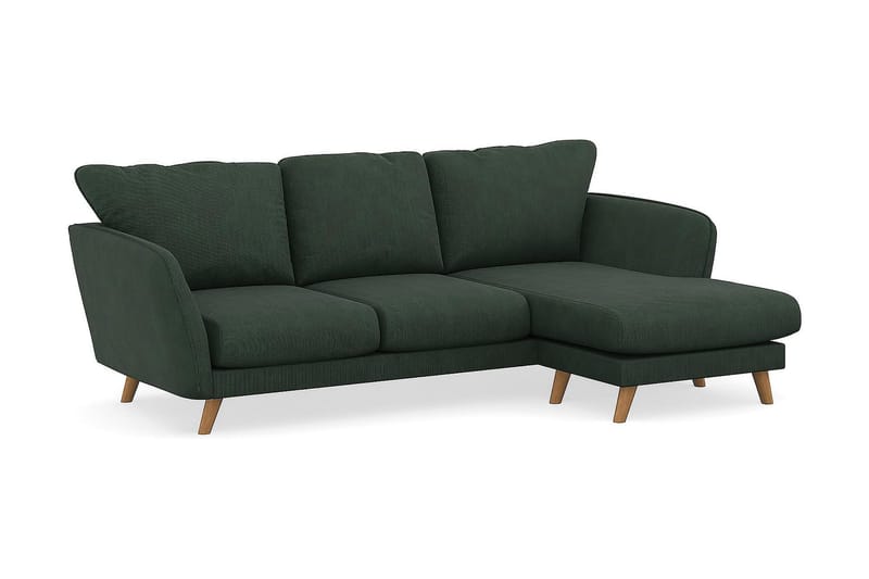 Trend Lyx 3-sits Högervänd L-formad Divansoffa i Manchester - Mörkgrön - Möbler - Soffa - Divansoffor & schäslongsoffa - 4 sits soffa med divan