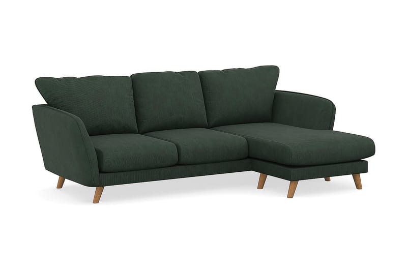 Trend Lyx 3-sits Högervänd L-formad Divansoffa i Manchester - Mörkgrön - Möbler - Soffa - Divansoffor & schäslongsoffa