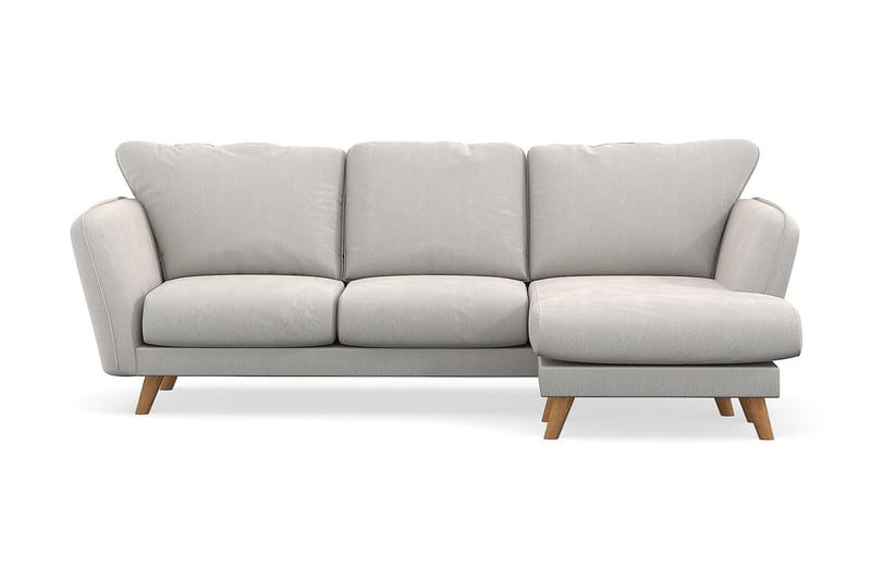 Trend Lyx 3-sits Högervänd L-formad Divansoffa i Sammet - Krämvit - Möbler - Soffa - Divansoffor & schäslongsoffa - 4 sits soffa med divan