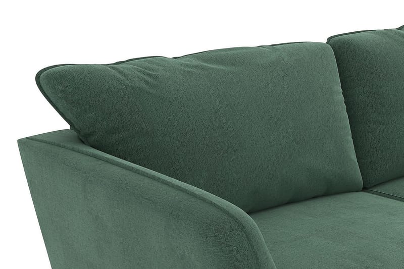 Trend Lyx 3-sits Högervänd L-formad Divansoffa i Sammet - Mörkgrön - Möbler - Soffa - Divansoffor & schäslongsoffa - 4 sits soffa med divan