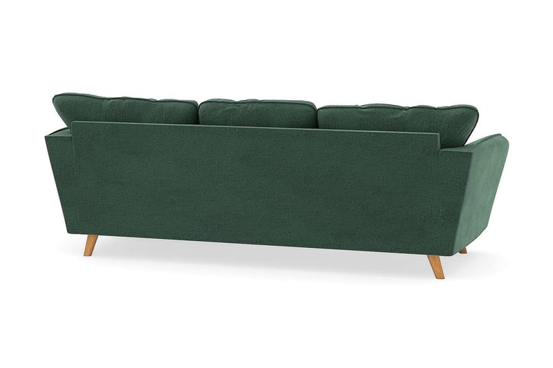 Trend Lyx 3-sits Högervänd L-formad Divansoffa i Sammet - Mörkgrön - Möbler - Soffa - Divansoffor & schäslongsoffa - 4 sits soffa med divan
