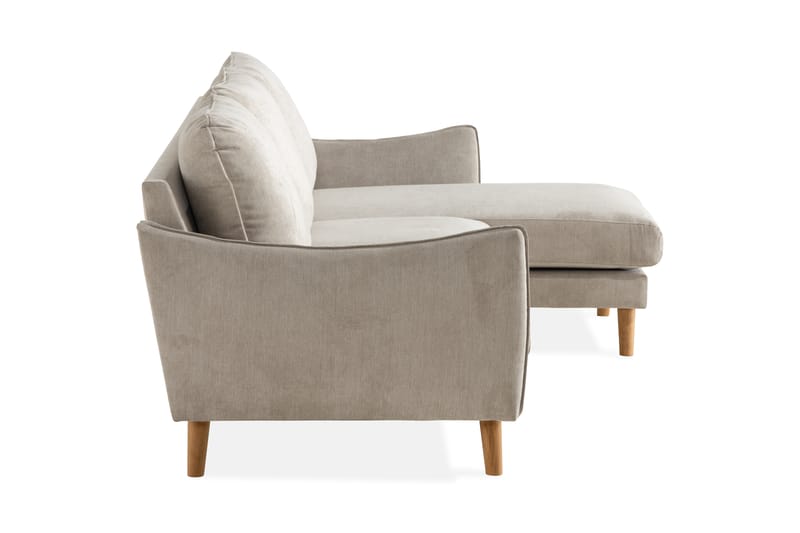 Trend Lyx 3-sits Högervänd L-formad Divansoffa i Tyg - Beige - Möbler - Soffa - Divansoffor & schäslongsoffa