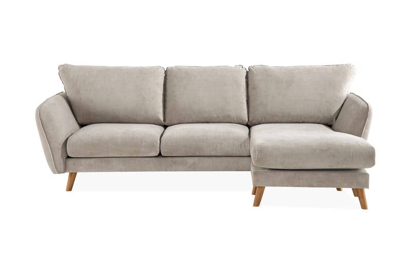 Trend Lyx 3-sits Högervänd L-formad Divansoffa i Tyg - Beige - Möbler - Soffa - Divansoffor & schäslongsoffa