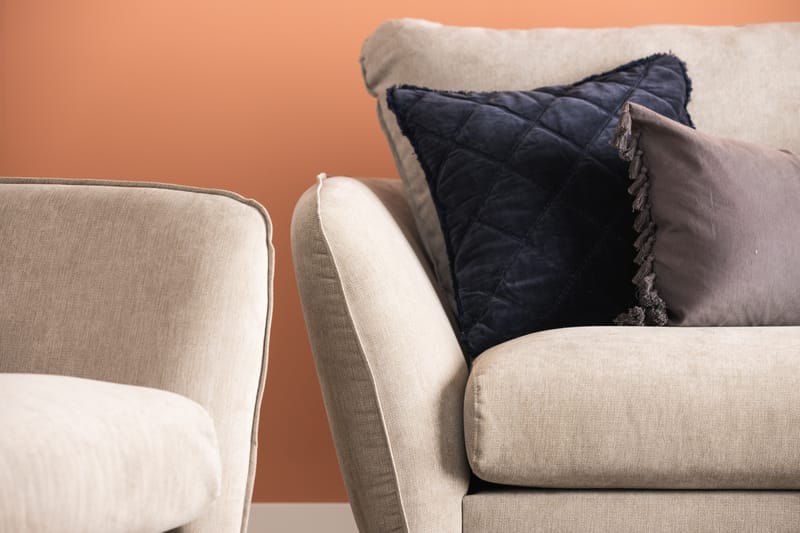 Trend Lyx 3-sits Högervänd L-formad Divansoffa i Tyg - Beige - Möbler - Soffa - Divansoffor & schäslongsoffa
