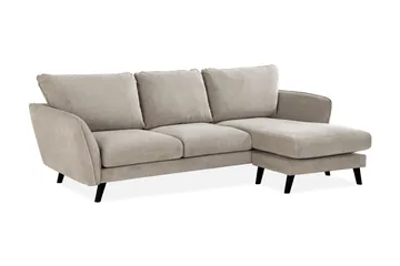 Trend Lyx 3-sits Högervänd L-formad Divansoffa i Tyg - Beige - Möbler - Soffa - Divansoffor & schäslongsoffa