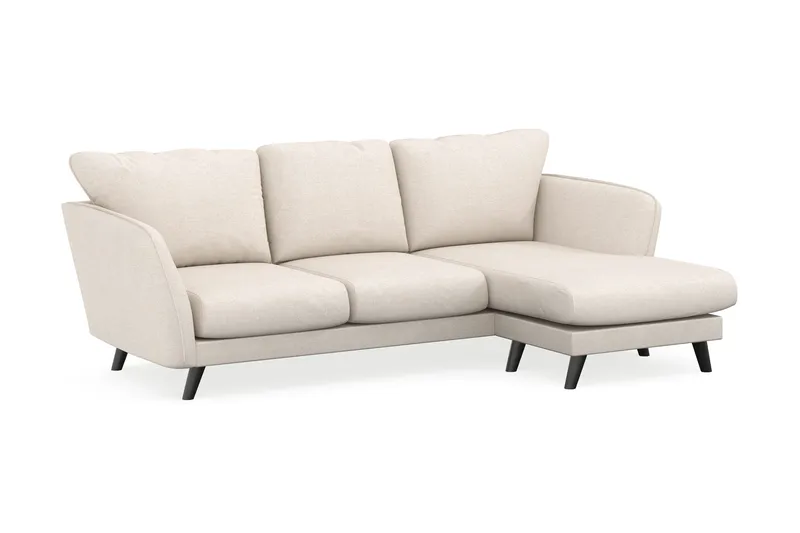 Trend Lyx 3-sits Högervänd L-formad Divansoffa i Tyg - Beige - Möbler - Soffa - Divansoffor & schäslongsoffa