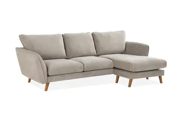 Trend Lyx 3-sits Högervänd L-formad Divansoffa i Tyg - Beige - Möbler - Soffa - Divansoffor & schäslongsoffa