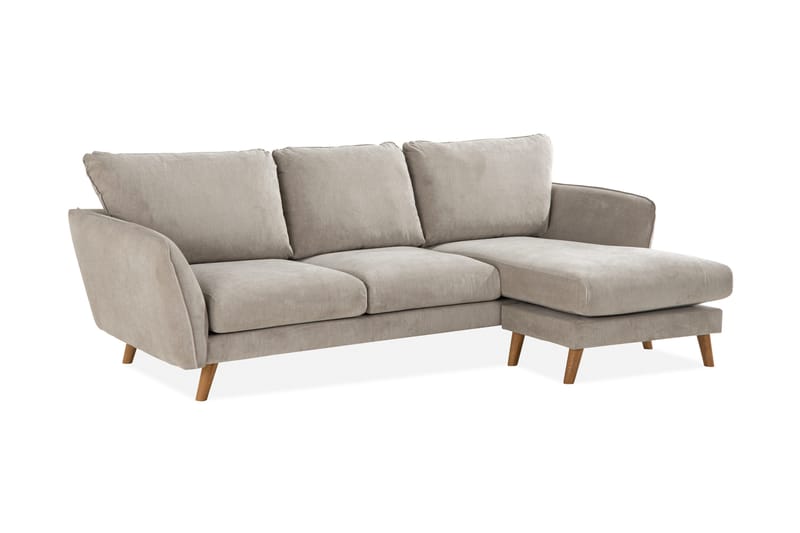 Trend Lyx 3-sits Högervänd L-formad Divansoffa i Tyg - Beige - Möbler - Soffa - Divansoffor & schäslongsoffa - 4 sits soffa med divan