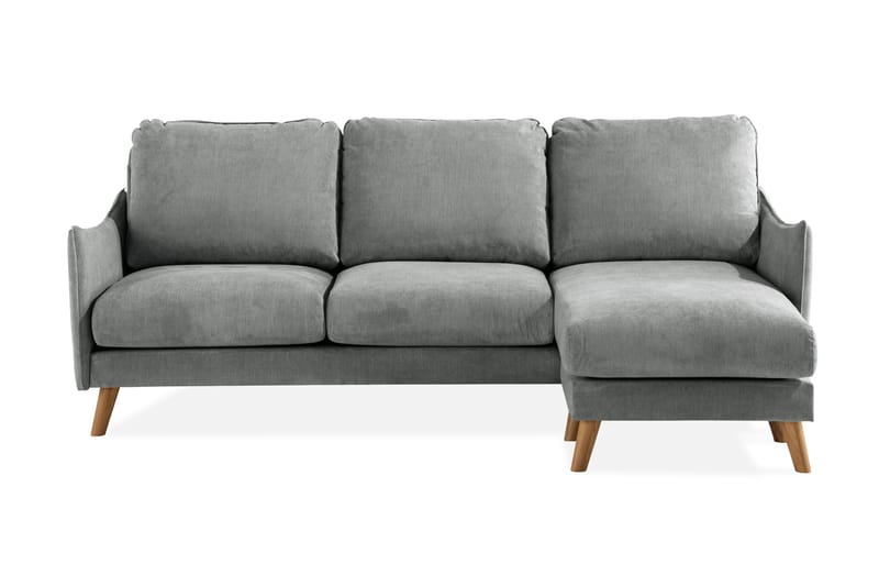 Trend Lyx 3-sits Högervänd L-formad Divansoffa i Tyg - Grå - Möbler - Soffa - Divansoffor & schäslongsoffa