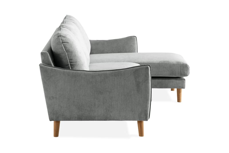 Trend Lyx 3-sits Högervänd L-formad Divansoffa i Tyg - Grå - Möbler - Soffa - Divansoffor & schäslongsoffa