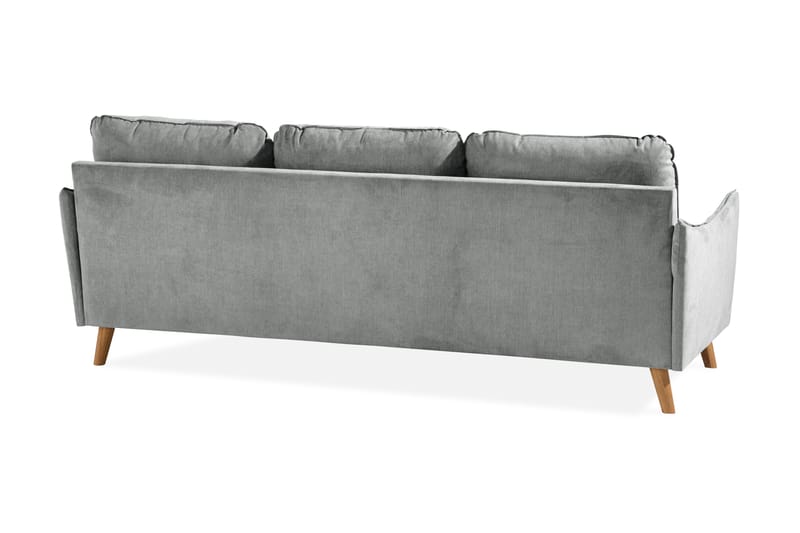 Trend Lyx 3-sits Högervänd L-formad Divansoffa i Tyg - Grå - Möbler - Soffa - Divansoffor & schäslongsoffa